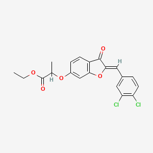 ethyl 2-{[(2Z)-2-(3,4-dichlorobenzylidene)-3-oxo-2,3-dihydro-1-benzofuran-6-yl]oxy}propanoate