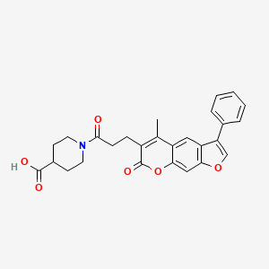 1-[3-(5-methyl-7-oxo-3-phenyl-7H-furo[3,2-g]chromen-6-yl)propanoyl]piperidine-4-carboxylic acid