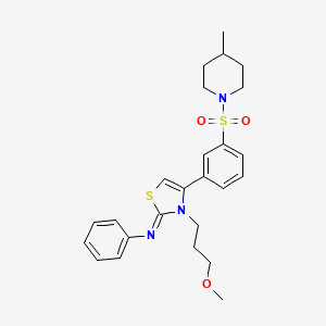 N-[(2Z)-3-(3-methoxypropyl)-4-{3-[(4-methylpiperidin-1-yl)sulfonyl]phenyl}-1,3-thiazol-2(3H)-ylidene]aniline