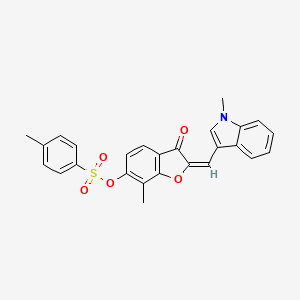 (2E)-7-methyl-2-[(1-methyl-1H-indol-3-yl)methylidene]-3-oxo-2,3-dihydro-1-benzofuran-6-yl 4-methylbenzenesulfonate