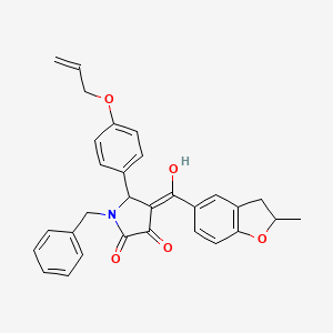 (4E)-1-benzyl-4-[hydroxy(2-methyl-2,3-dihydro-1-benzofuran-5-yl)methylidene]-5-[4-(prop-2-en-1-yloxy)phenyl]pyrrolidine-2,3-dione