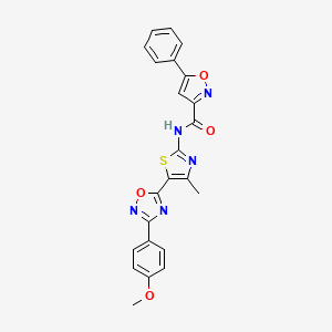 N-[(2E)-5-[3-(4-methoxyphenyl)-1,2,4-oxadiazol-5-yl]-4-methyl-1,3-thiazol-2(3H)-ylidene]-5-phenyl-1,2-oxazole-3-carboxamide