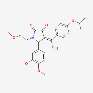 (4E)-5-(3,4-dimethoxyphenyl)-4-{hydroxy[4-(propan-2-yloxy)phenyl]methylidene}-1-(2-methoxyethyl)pyrrolidine-2,3-dione