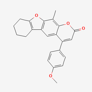 4-(4-methoxyphenyl)-11-methyl-6,7,8,9-tetrahydro-2H-[1]benzofuro[3,2-g]chromen-2-one