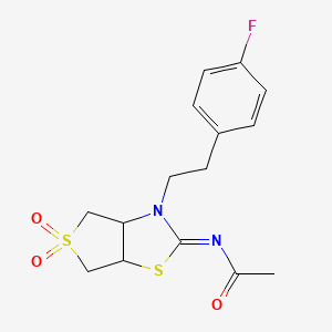 N-[(2E)-3-[2-(4-fluorophenyl)ethyl]-5,5-dioxidotetrahydrothieno[3,4-d][1,3]thiazol-2(3H)-ylidene]acetamide