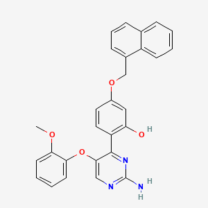 2-[2-Amino-5-(2-methoxyphenoxy)pyrimidin-4-yl]-5-(naphthalen-1-ylmethoxy)phenol