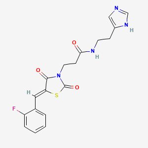 3-[(5Z)-5-(2-fluorobenzylidene)-2,4-dioxo-1,3-thiazolidin-3-yl]-N-[2-(1H-imidazol-5-yl)ethyl]propanamide