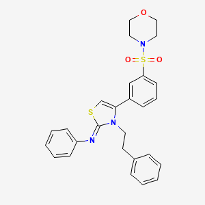 N-[(2Z)-4-[3-(morpholin-4-ylsulfonyl)phenyl]-3-(2-phenylethyl)-1,3-thiazol-2(3H)-ylidene]aniline