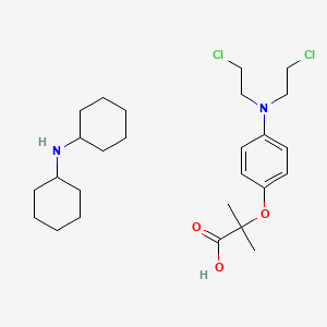 B1220158 Dicyclohexylammonium-2-(4-(N,N-bis(2-chloroethyl)amino) phenoxy)-2-methylpropionate CAS No. 34919-66-9
