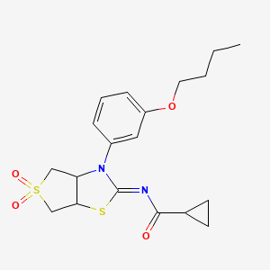 N-[(2Z)-3-(3-butoxyphenyl)-5,5-dioxidotetrahydrothieno[3,4-d][1,3]thiazol-2(3H)-ylidene]cyclopropanecarboxamide