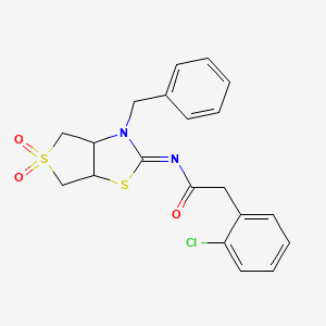 N-[(2Z)-3-benzyl-5,5-dioxidotetrahydrothieno[3,4-d][1,3]thiazol-2(3H)-ylidene]-2-(2-chlorophenyl)acetamide