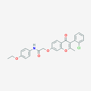 2-{[3-(2-chlorophenyl)-2-methyl-4-oxo-4H-chromen-7-yl]oxy}-N-(4-ethoxyphenyl)acetamide