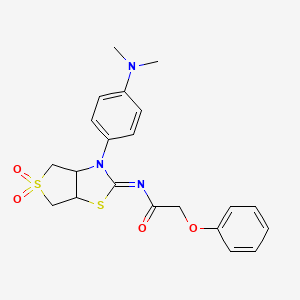 N-[(2Z)-3-[4-(dimethylamino)phenyl]-5,5-dioxidotetrahydrothieno[3,4-d][1,3]thiazol-2(3H)-ylidene]-2-phenoxyacetamide