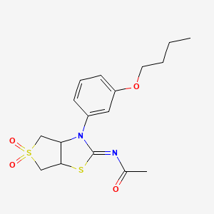 N-[(2Z)-3-(3-butoxyphenyl)-5,5-dioxidotetrahydrothieno[3,4-d][1,3]thiazol-2(3H)-ylidene]acetamide