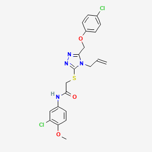 N-(3-chloro-4-methoxyphenyl)-2-({5-[(4-chlorophenoxy)methyl]-4-(prop-2-en-1-yl)-4H-1,2,4-triazol-3-yl}sulfanyl)acetamide