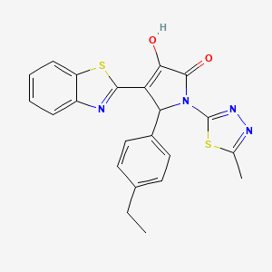 4-(1,3-benzothiazol-2-yl)-5-(4-ethylphenyl)-3-hydroxy-1-(5-methyl-1,3,4-thiadiazol-2-yl)-1,5-dihydro-2H-pyrrol-2-one