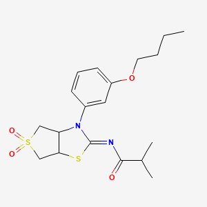 N-[(2Z)-3-(3-butoxyphenyl)-5,5-dioxidotetrahydrothieno[3,4-d][1,3]thiazol-2(3H)-ylidene]-2-methylpropanamide