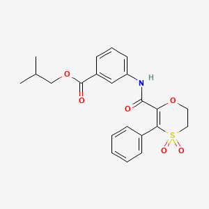 2-Methylpropyl 3-{[(4,4-dioxido-3-phenyl-5,6-dihydro-1,4-oxathiin-2-yl)carbonyl]amino}benzoate