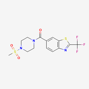 [4-(Methylsulfonyl)piperazin-1-yl][2-(trifluoromethyl)-1,3-benzothiazol-6-yl]methanone