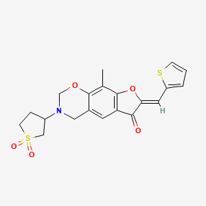 (7Z)-3-(1,1-dioxidotetrahydrothiophen-3-yl)-9-methyl-7-(thiophen-2-ylmethylidene)-3,4-dihydro-2H-furo[3,2-g][1,3]benzoxazin-6(7H)-one