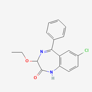 molecular formula C17H15ClN2O2 B1220175 2H-1,4-Benzodiazepin-2-one, 7-chloro-3-ethoxy-1,3-dihydro-5-phenyl- CAS No. 4951-07-9