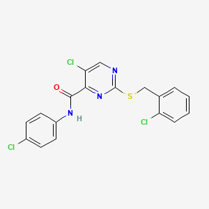 5-chloro-2-[(2-chlorobenzyl)sulfanyl]-N-(4-chlorophenyl)pyrimidine-4-carboxamide