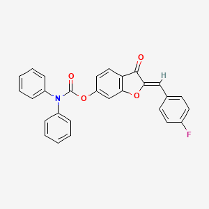 (2Z)-2-(4-fluorobenzylidene)-3-oxo-2,3-dihydro-1-benzofuran-6-yl diphenylcarbamate