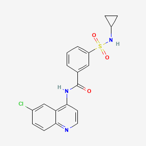 N-(6-chloroquinolin-4-yl)-3-(cyclopropylsulfamoyl)benzamide