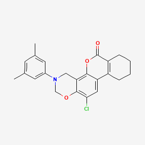 12-chloro-3-(3,5-dimethylphenyl)-3,4,7,8,9,10-hexahydro-2H,6H-benzo[3,4]chromeno[8,7-e][1,3]oxazin-6-one