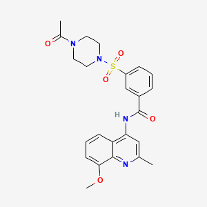 3-[(4-acetylpiperazin-1-yl)sulfonyl]-N-(8-methoxy-2-methylquinolin-4-yl)benzamide