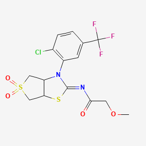 N-[(2Z)-3-[2-chloro-5-(trifluoromethyl)phenyl]-5,5-dioxidotetrahydrothieno[3,4-d][1,3]thiazol-2(3H)-ylidene]-2-methoxyacetamide