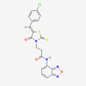 N-(2,1,3-benzoxadiazol-4-yl)-3-[(5Z)-5-(4-chlorobenzylidene)-4-oxo-2-thioxo-1,3-thiazolidin-3-yl]propanamide