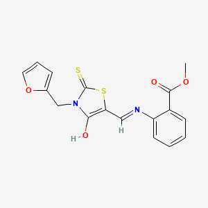 methyl 2-({(E)-[3-(furan-2-ylmethyl)-4-oxo-2-thioxo-1,3-thiazolidin-5-ylidene]methyl}amino)benzoate