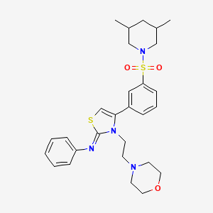 N-[(2Z)-4-{3-[(3,5-dimethylpiperidin-1-yl)sulfonyl]phenyl}-3-[2-(morpholin-4-yl)ethyl]-1,3-thiazol-2(3H)-ylidene]aniline