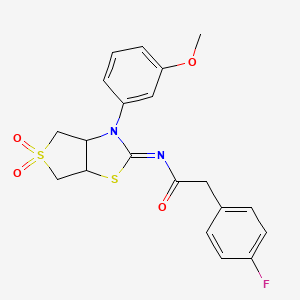 2-(4-fluorophenyl)-N-[(2E)-3-(3-methoxyphenyl)-5,5-dioxidotetrahydrothieno[3,4-d][1,3]thiazol-2(3H)-ylidene]acetamide