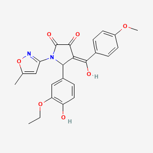 (4E)-5-(3-ethoxy-4-hydroxyphenyl)-4-[hydroxy(4-methoxyphenyl)methylidene]-1-(5-methyl-1,2-oxazol-3-yl)pyrrolidine-2,3-dione