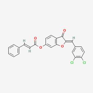 (2Z)-2-(3,4-dichlorobenzylidene)-3-oxo-2,3-dihydro-1-benzofuran-6-yl (2E)-3-phenylprop-2-enoate