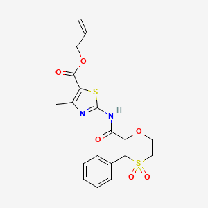 Prop-2-en-1-yl 2-{[(4,4-dioxido-3-phenyl-5,6-dihydro-1,4-oxathiin-2-yl)carbonyl]amino}-4-methyl-1,3-thiazole-5-carboxylate