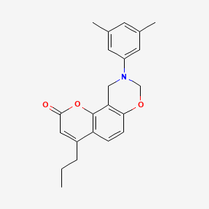 9-(3,5-dimethylphenyl)-4-propyl-9,10-dihydro-2H,8H-chromeno[8,7-e][1,3]oxazin-2-one