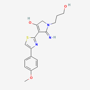 1-(3-hydroxypropyl)-5-imino-4-[4-(4-methoxyphenyl)-1,3-thiazol-2-yl]-2,5-dihydro-1H-pyrrol-3-ol