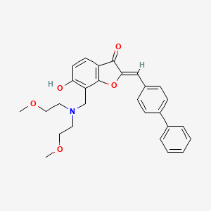 (2Z)-2-(biphenyl-4-ylmethylidene)-7-{[bis(2-methoxyethyl)amino]methyl}-6-hydroxy-1-benzofuran-3(2H)-one