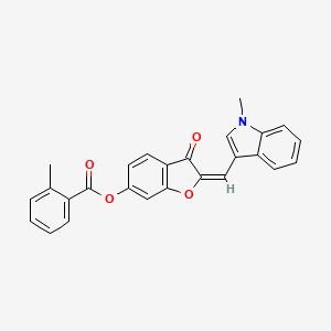 2-[(1-Methylindol-3-yl)methylene]-3-oxobenzo[3,4-b]furan-6-yl 2-methylbenzoate