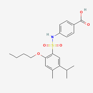 4-[2-Butoxy-4-methyl-5-(propan-2-yl)benzenesulfonamido]benzoic acid