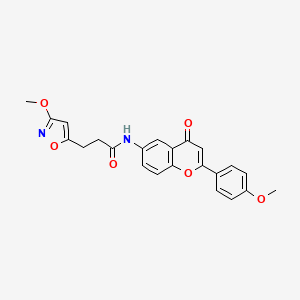 3-(3-methoxy-1,2-oxazol-5-yl)-N-[2-(4-methoxyphenyl)-4-oxo-4H-chromen-6-yl]propanamide