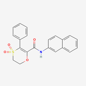 N-(naphthalen-2-yl)-3-phenyl-5,6-dihydro-1,4-oxathiine-2-carboxamide 4,4-dioxide