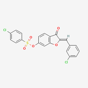 (2Z)-2-(3-chlorobenzylidene)-3-oxo-2,3-dihydro-1-benzofuran-6-yl 4-chlorobenzenesulfonate