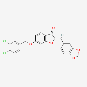 (2Z)-2-(1,3-benzodioxol-5-ylmethylidene)-6-[(3,4-dichlorobenzyl)oxy]-1-benzofuran-3(2H)-one