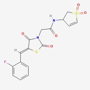 N-(1,1-dioxido-2,3-dihydrothiophen-3-yl)-2-[(5Z)-5-(2-fluorobenzylidene)-2,4-dioxo-1,3-thiazolidin-3-yl]acetamide