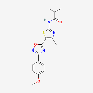 N-(5-(3-(4-methoxyphenyl)-1,2,4-oxadiazol-5-yl)-4-methylthiazol-2-yl)isobutyramide