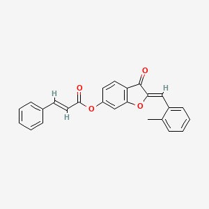 (2Z)-2-(2-methylbenzylidene)-3-oxo-2,3-dihydro-1-benzofuran-6-yl (2E)-3-phenylprop-2-enoate